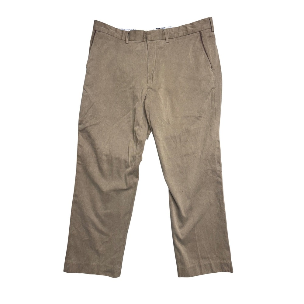 Polo‎ Ralph Lauren Mens Pants Tan Brown 100% Cotton 38x30 Flat Front